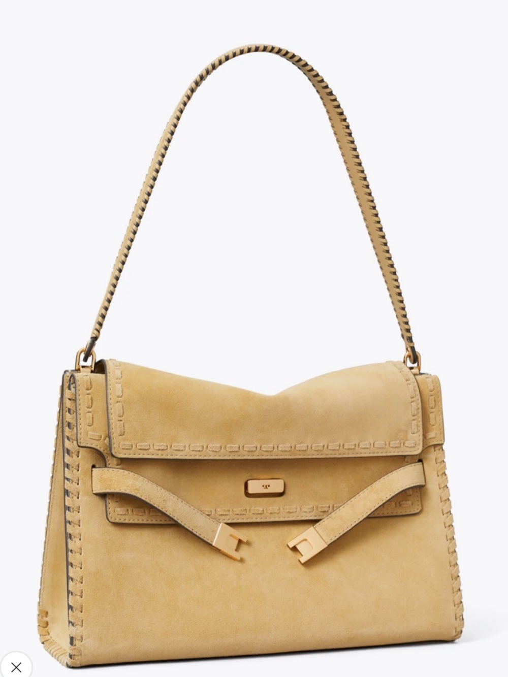Tory Burch LARGE LEE RADZIWILL SUEDE SHOULDER BAG